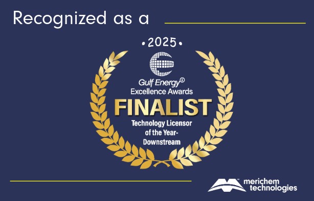 Official gold laurel wreath Gulf Energy Information Technology Licensor of the Year Finalist badge on navy blue background