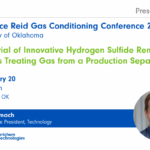 Presentation title, date and time along with a round picture of the presenter accompanied by name and company logo